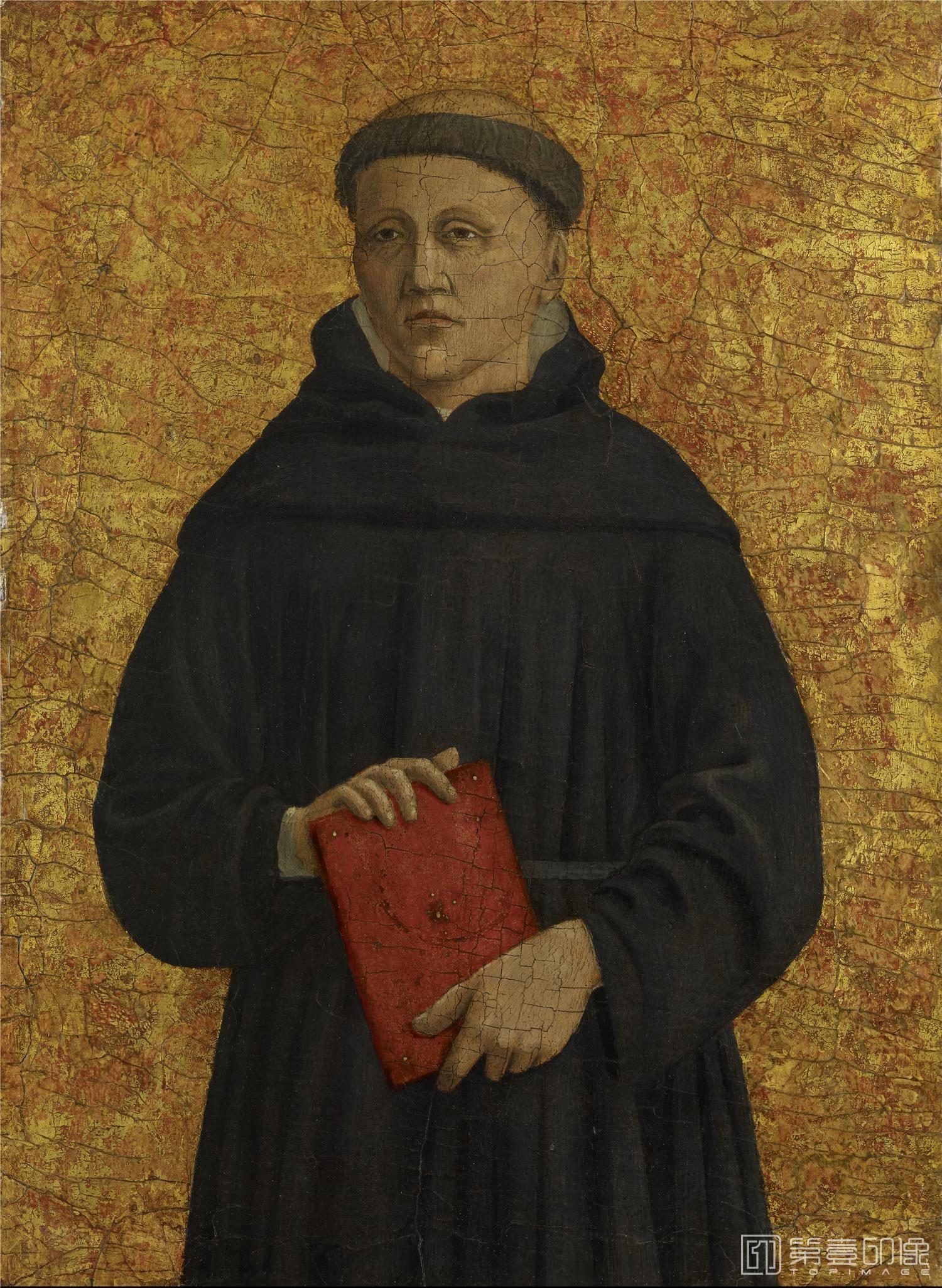 油画-美国弗里克美术馆藏画-Piero della Francesca - Augustinian Friar, 1454-1469-165